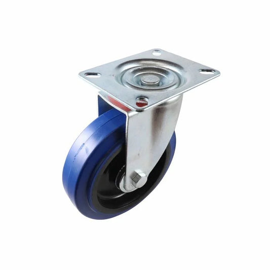 Easyroll 125mm 150kg Blue Rubber Heavy Duty Castor